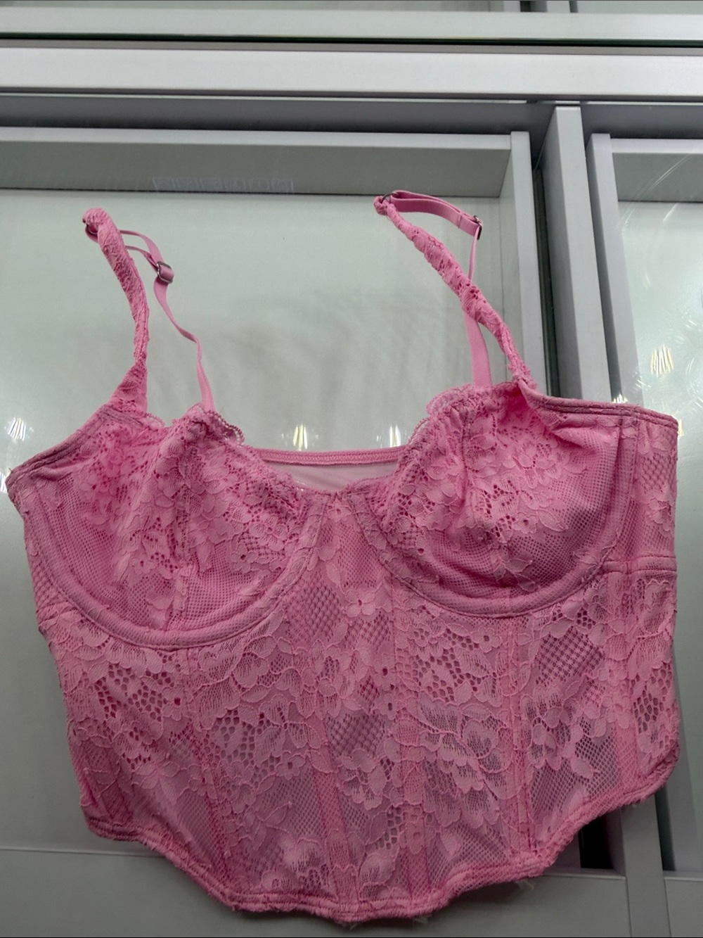 Hollister Pink Lace Longline Underwire Bralette